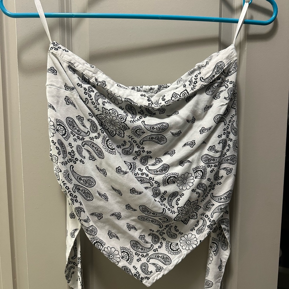Bandana tube top with tie back